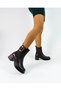 Brown Leather Buckle Elastic Side Zipper Women's Thick Heeled Boots - 2
