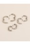 3 Pairs 3 Sizes Thick Hoop Steel Earrings - 6