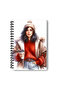 Four Seasons Themed Coffee Girl Design Wire Spiral A5 Lined 4-Piece Souvenir, Memory, School Notebook Set - 2