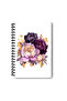 Nature Themed Colorful Flowers Design Wire Spiral A5 Unlined 4-Piece Souvenir, Memory, School Notebook Set - 3