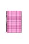 Vintage Plaid Patterned Design Wire Spiral A5 Unlined 4-Piece Souvenir, Memory, School Notebook Set - 4