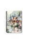 Vintage Autumn City Themed Design Wire Spiral A5 Lined 4-Piece Souvenir, Memory, School Notebook Set - 3