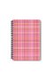 Vintage Plaid Patterned Design Wire Spiral A5 Unlined 4-Piece Souvenir, Memory, School Notebook Set - 3