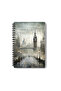 London Themed Design Wire Spiral A5 Lined 4-Piece Souvenir, Memory, School Notebook Set - 4