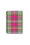 Vintage Plaid Patterned Design Wire Spiral A5 Unlined 4-Piece Souvenir, Memory, School Notebook Set - 2