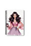Four Seasons Themed Coffee Girl Design Wire Spiral A5 Lined 4-Piece Souvenir, Memory, School Notebook Set - 5