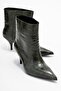 Nuvia Green Print Pointed Toe Women's Heeled Boots
