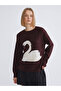 Esvab • Modern & Distinctive Swan Embroidered Loose Fit Women's Knitwear Sweater