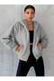 Briar Women's Light Gray Oversized Hooded Plush Jacket - 4