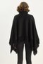 Women's Black Tasseled Knitwear Poncho Tp251007 60283722 - 7