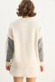 Women's Cream Gray Color Blocked Oversize Knitwear Sweater Tk251078 60283721 - 5