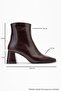Arven Burgundy Leather Women's Thick Heeled Boots - 6