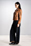 Breeze Women's Mock Neck Slim Fit Real Leather Coat - 3