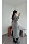 Gray Cashmere Coat with Belted Waist - 3