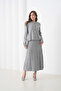 Women's Pleated Skirt Sweater Buttoned Suitable for Hijab Knitted Sweater Skirt Jacket Set - 2