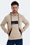 Vanda Set of Hooded Men's Kangaroo Pocket Sweatshirts - Black - Beige - 2