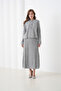 Women's Pleated Skirt Sweater Buttoned Suitable for Hijab Knitted Sweater Skirt Jacket Set - 6