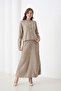 Women's Pleated Skirt Sweater Buttoned Suitable for Hijab Knitted Sweater Skirt Jacket Set - 8