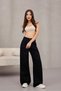 Women's High Waist Wide Leg Pleated Palazzo Jeans Pants - 6