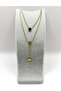 Steel Gold Double Star Y Necklace - 4
