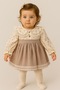 Baby Girl Long Sleeve Floral Muslin Dress, Pack of Peter Pan collar 100% Cotton - 2