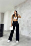 Women's High Waist Light Blue Wide Leg Palazzo Jeans - 8