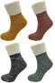 4 Pairs of Curled Ankle Wool Socks – Winter, Comfortable and Warm Cotton Blend Set - 4