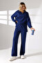 Women's Stand-Up Collar Half-Zippered Modal Double Tracksuit Set - 6