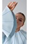 Crepe Dress with Shawl on the Shoulder Blue - 2