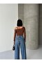 Asymmetrical Neckline Accessory Detail Shoulder Strap Long Sleeve Stylish Diver Blouse - 8