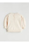 Beige Baby Collar Soft Textured Baby Girl Sweatshirt and Leggings - 4