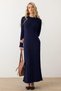 Tie Waist Slim Fit Thick Corded Fabric Long Knitwear Dress - Suitable for S-M-L Not Tested - 4