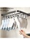 Wall Mounted Foldable Clothes Drying Rack with 26 Clips, Space Saving Laundry Rack - 2