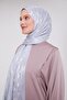 Baby Blue Triangle Pattern Deluxe Devore Shawl - 5