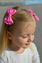 Stone Bowknot School Hair Clip for Girls, Pack of 2, Standard Fuchsia