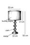 3-Stone 55 cm Table Lampshade Glass Body Fabric Headboard Metal Leg Night Light Lighting - 7