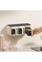 Wall Mounted Spice Box 3 Compartments White Black - 3