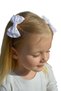 Stone Bowknot School Hair Clip for Girls, Pack of 2, Standard White - 3