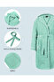 Girls-Boys Children's Bathrobe 100% Cotton |   Hooded – Pocketed – Soft – Piped – Mint Green - 7