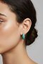 Steel Turquoise Hoop Clip-On Women's Earrings I Karamaz Women's Steel Earrings - 3