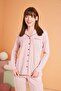 100% Cotton Single Jersey Fabric Striped Buttoned Women's Pajama Set - 5