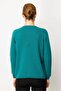 Women's Crew Neck Snowflake Embroidered Wool Sweater Early Ad - 3