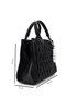 Women's Faux Leather Black Shoulder Bag - 2