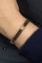 Hematite Natural Stone Antique Yellow Sergeant Cut 6X2Mm Macrame Bracelet - 2