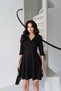 Black Shirt Collar Suede Dress - 3