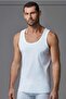 1010 Men's 2-Piece Strapless Crew Neck Tank Top-White