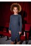 Girl's Ribbed Midi Dress Navy Blue 7915 - 3