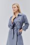 Gray Oversized Belted Trench Coat - 6