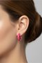 Steel Pink Hoop Clip-On Women's Earrings I Karamaz Women's Gold Steel Earrings