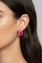 Steel Pink Hoop Clip-On Women's Earrings I Karamaz Women's Gold Steel Earrings - 4